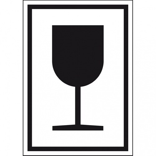 Dreifke® Verpackungskennz.Vorsicht zerbrechlich, Haftpapier, permanent, 74x105mm, 1000/Rolle Image