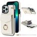 for iPhone 13 Pro Max Case Wallet Card Holder Kickstand Mental Ring Leather for iPhone 13 Pro Max Case Card Slot iPhone 13 Pro Max Case for Girls Women + 1* Sling Lanyard -White