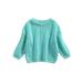 Toddler Baby Girl Boys Sweater Round Neck Long Sleeve Candy Color Knitted Pullover Tops Autumn Winter Sweatshirt