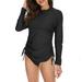 Zando Sun Protection Rash Guard Shirts Long Sleeve Swimsuits UV Protection Swim Shirt UPF 50+ Swim Shirts Long Sleeve Bathing Suits Sun Protection Wetsuit UPF 50+ Rash Guards Black X-Large