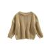 Toddler Baby Girl Boys Sweater Round Neck Long Sleeve Candy Color Knitted Pullover Tops Autumn Winter Sweatshirt