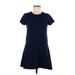 Zara TRF Casual Dress - A-Line Crew Neck Short sleeves: Black Print Dresses - Women's Size Medium