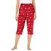 Plus Size Women's Knit Sleep Capri by Dreams & Co. in Classic Red Polar Bear (Size M) Pajamas