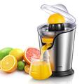 Aiheal Electric Citrus Juicer, Orange Juicer Squeezer with Two Interchangeable Cones Suitable for All Size of Citrus Fruits, Anti-drip Spout and Ultra Quiet Motor, BPA Free, Brushed Stainless Steel