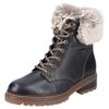 Winterboots REMONTE "ELLE-Collection", Damen, Gr. 44, schwarz (schwarz, kombiniert), Leder, Textil, casual, Schuhe, mit Kontrastnaht