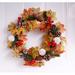 Abbie Home Ansuma 16" Handmade Fall Winter Pine Cones & Maple Leaves Wreath Silk in Orange | 16 H x 16 W x 2 D in | Wayfair FW-7092