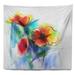 East Urban Home Floral Watercolor Multi Color Flower Illustration Tapestry Polyester in Gray | 78 H x 92 W in | Wayfair