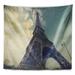 East Urban Home Cityscape Eiffel Tower View from Ground Tapestry Polyester in Brown/Gray | 50 H x 60 W in | Wayfair