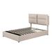 Harper&Bright Designs Platform Bed w/ A Hydraulic Storage Syste Wood & /Upholstered/Velvet in Brown | 44.5 H x 57.5 W x 76.2 D in | Wayfair