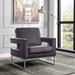 Accent Chair - Everly Quinn Midori White PU Accent Chair in Gray | 35 H x 33 W x 29 D in | Wayfair F1DA257B6A6E4E4897A1488C31F4344E