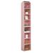 Ebern Designs 70.77" H x 11.6" W Wood Standard Bookcase Wood in Pink | 70.77 H x 11.6 W x 9.27 D in | Wayfair 337EF10520C4476494801C129E59F28E