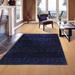 Blue/Navy 93 x 66 x 0.25 in Area Rug - Isabelline Geometric Handmade Hand-Knotted Rectangle 5'6" x 7'9" Area Rug in Navy Blue | Wayfair