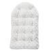 Rosalind Wheeler Indoor Faux Fur Egg Outdoor Chair Seat Cushion Polyester in Gray/Blue | 4 H x 27 W x 44 D in | Wayfair