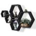 Latitude Run® 5 Piece Hexagon Paulownia Solid Wood Floating Shelf Wood in Black | 12.96 H x 3.86 W x 14.99 D in | Wayfair