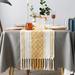 Foundry Select Table Runner w/ Tassel, Woven Scarf For Bedroom, Farmhouse Entry Console Table Cover w/ Fringe Blend in Yellow | Wayfair