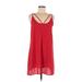 Shein Casual Dress - Mini Scoop Neck Sleeveless: Pink Print Dresses - Women's Size Medium