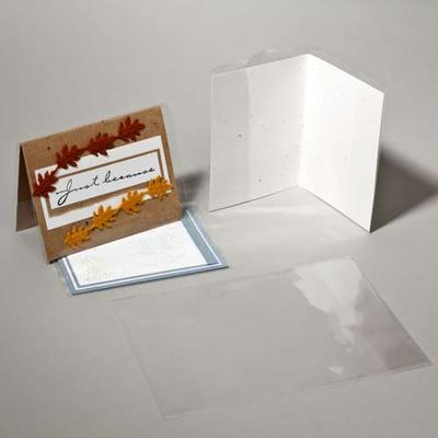 No Tear or Wrinkle Crystal Clear Card Jacket For 5x7 Cards and Stationary Bag Size: 7 1/4" x 10 1/4" 100 Bags Crystal Clear Bags