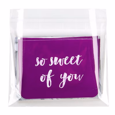 Small Size Clear Plastic Packaging with Self Sealing Flap For Stationary Bag Size: 5 3/16" x 3 3/4" 100 Bags Crystal Clear Bags