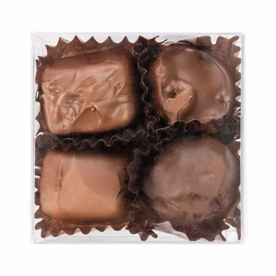 Small Square Chocolate Boxes with Inserts for 4 Candies Truffles or even Jewelry Box Size: 2 3/4
