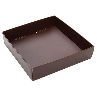 Chocolate Brown Paper Box Bottom 4 1/8" x 1" x 4 1/4" 25 pack