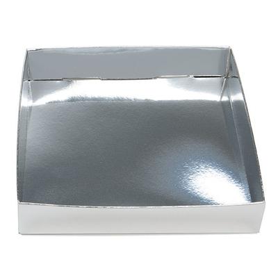 Shimmer Silver Paper Box Bottom 5 1/8" x 1" x 5 1/4" 25 pack