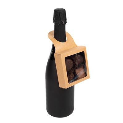 Wine Boxes - 3 5/8" x 1 1/8" x 3 5/8" Kraft Wine Bottle Box (25 Pieces) - ClearBags