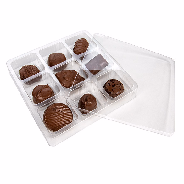 5 15/16" x 1" x 5 15/16" Candy Tackle Box, 9 Cavity - 25 Pieces - CTBS33
