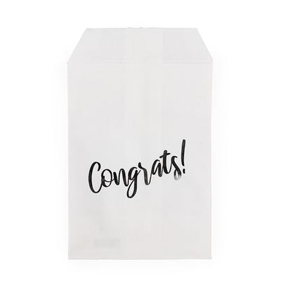 Paper Treat Bags Silver Congrats 3" x 5" 100 pack GPB35SC
