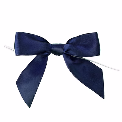 Navy Blue Pre-tied Bow 3 1/2