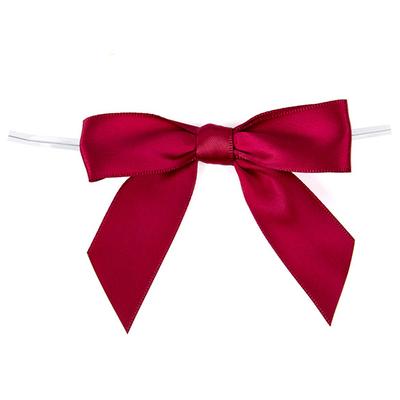 Wine Red Pre-tied Bow 3 1/2" 25 pack