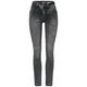 Street One Graue Slim Fit Jeans Damen authentic dark grey wash, Gr. 31-34, Baumwolle, Weiblich Denim Hosen