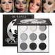 Black White Grey Eyeshadow Palette DE’LANCI PANDA 9 Colors Silver Pigmented for Halloween SFX