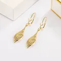 Real 1000% 14K Gold Earring Jewelry for Women Aros Mujer Oreja Pure 14K Gold Natural Diamond