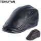 Top Grade Leather Newsboy Cap Hat Winter Beret Homme Gatsby Hats Autumn Warm Flat Caps Vintage