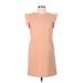 Ann Taylor Casual Dress - Mini Crew Neck Sleeveless: Orange Print Dresses - Women's Size 8