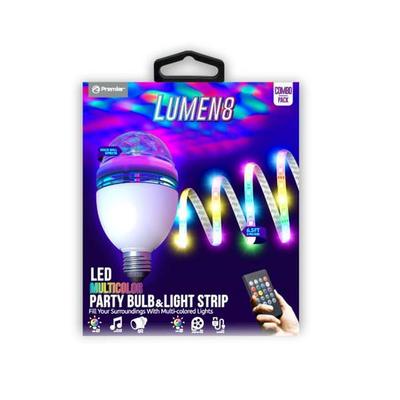 Premier 06451 - Bundle Pack RGB Party Bulb w/Sound Activated LED Strip (PLED34) Color Changing LED Light Bulb