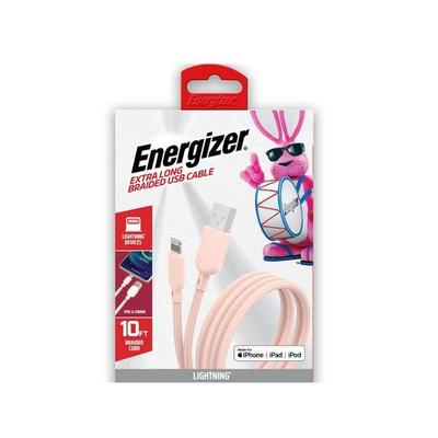 Energizer 06721 - 10ft Braided Lightning Cable (ENG-LC3PK) Standard Charger