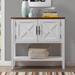 35''Farmhouse Wood Buffet Sideboard Console Table with Bottom Shelf and 2-Door Cabinet