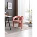Velvet Accent Chairs Set of 2 Dining Chairs Rounded Footprint Chairs, Pink