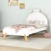 Cute Wooden Platform Bed, Twin Size with Shelf