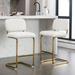 Armless Bar Chairs with Gold Metal Chrome Base(Set of 2) - 16.14"L x 19.29"W x 35.83"H