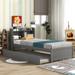 Twin Size Daybed with Trundle, Bookshelves, Storage, Wooden Support