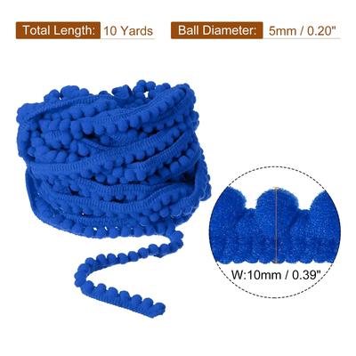 10 Yards Pom Pom Ball Fringe Trim Ribbon Sewing Trim DIY Crafts, 5mm