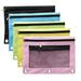 TQWQT 3 Ring Binder Pencil Pouchs Zippered Pencil Pouch Double Pocket Pencil Pouch 3 Ring with Clear Window Multicolored 5 Pack