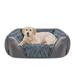 INVENHO Large Dog Bed for Large Medium Small Dogs Rectangle Washable Dog Bed Orthopedic Dog Sofa Bed Soft Calming Sleeping Puppy Bed Durable Pet Cuddler with Anti-Slip Bottom (30 Grey)