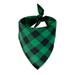 Crowned Beauty Large Dog Bandana for Medium Large Dogs Green Black Buffalo Plaid Adjustable Reversible Triangle Holiday Cutton Scarves for Christmas DB10-L