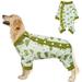 IKIPUKO Dog Onesie Pet Pajamas with Button for Cats Dogs Cartoon Pattern Dog Pajamas Breathable Dog Pjs Cat Sleepwear Dog Jumpsuit Pet Pullover Shirts Pet Outfit for All Seasons(Dinasaur-M)