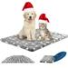 KROSER Fancy Dog Crate Pad Dog Bed Mat Reversible (Cool & Warm) Dog Bed Pad with Machine Washable Dog Crate mat for Small to XXX-Large Dogs Grey Navy Star Pattern