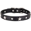 Dog Collar with Stars Studs Puppy Small Medium Dog Necklace for Kitten Pet Collar Adjustable Length Leather