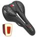 Arealer Bike Seat Padded Saddle Cushion with Removable Rechargeable LED Tail Light for Men Women MTB Mountain Road Bike Cycling